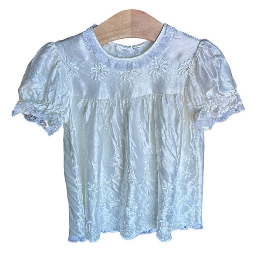 Madonna by Hadden girls size Large vintage embroidered white blouse​​​​​